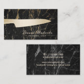 Kochs-Goldmesser-Catering-moderner schwarzer Visitenkarte (Vorne/Hinten)