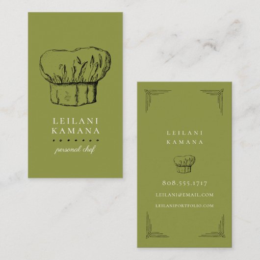 Kochs-Hut-kulinarische Geschäfts-Karten Visitenkarte (Vorne/Hinten)