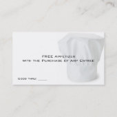 Kochs-Hut-Restaurant-Kupon-Karten Rabattkarte (Rückseite)