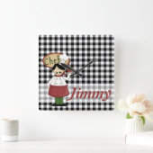 Kochs-Karo-Uhr Quadratische Wanduhr (Zuhause)