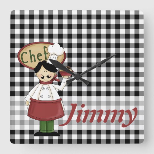 Kochs-Karo-Uhr Quadratische Wanduhr (Vorderseite)