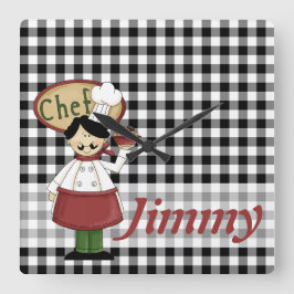 Kochs-Karo-Uhr Quadratische Wanduhr