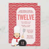 Kochs-Küchen-Geburtstag kochend, laden Sie ein Einladung (Vorne/Hinten)