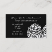 Kochs-Restaurant-Inhaber-/Manager-Geschäfts-Karte Visitenkarte (Rückseite)