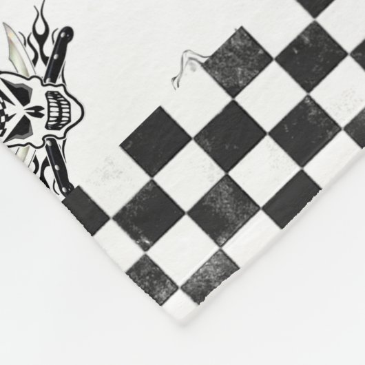 Kochs-Schädel und lodernde Kochs-Messer 2 Fleecedecke (Ecke)