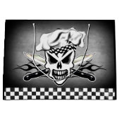 Kochs-Schädel und lodernde Kochs-Messer 2 Große Geschenktüte (Vorderseite)