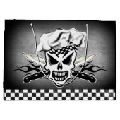 Kochs-Schädel und lodernde Kochs-Messer 2 Große Geschenktüte (Rückseite)