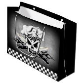 Kochs-Schädel und lodernde Kochs-Messer 2 Große Geschenktüte (Vorderseite Schrägansicht)