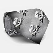 Kochs-Schädel und lodernde Kochs-Messer 2 Krawatte (Gerollt)