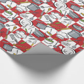 Kochs-Werkzeug-Schachbrett Geschenkpapier (Ecke)