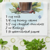 Kochschokolade Rezept Weihnachtsrezeptur Geschirrtuch (Gefaltet)