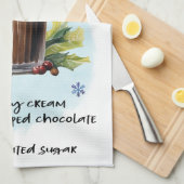 Kochschokolade Rezept Weihnachtsrezeptur Geschirrtuch (Viertel Falte)