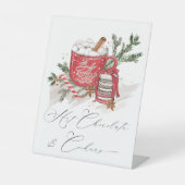 Kochschokolade und Kochgeschirr WinterBaby-Dusche Sockelschild (Vorderseite)