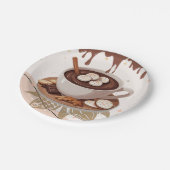 Kochschokolade und Kochgeschirr Winterdusche Pappteller (Schrägansicht)