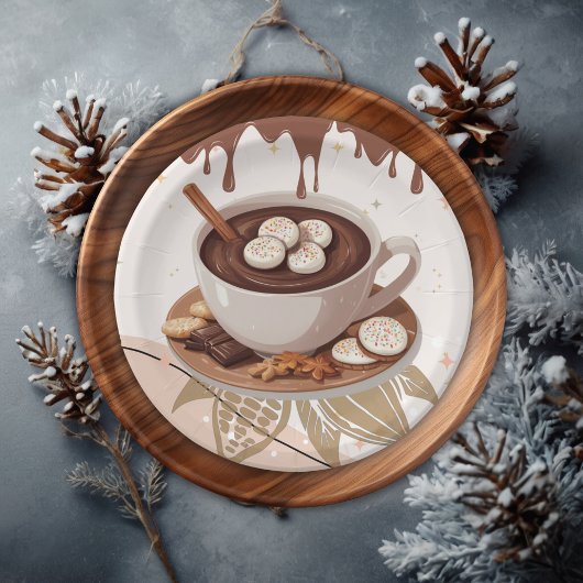 Kochschokolade und Kochgeschirr Winterdusche Pappteller