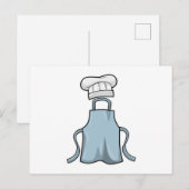 Kochschürze und Kochmütze Postkarte (Vorne/Hinten)