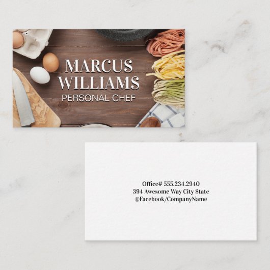 Kochstation | Pastas | Utensils Visitenkarte (Vorne/Hinten)