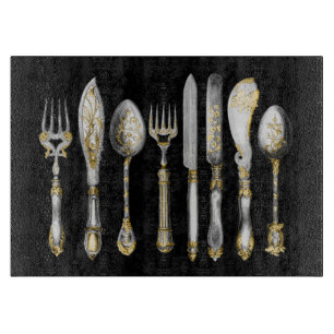 Kochstischbesteck-Platzeinstellung Schneidebrett