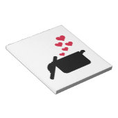 Kochtopf Rote Herzen Notizblock (angewinkelt)