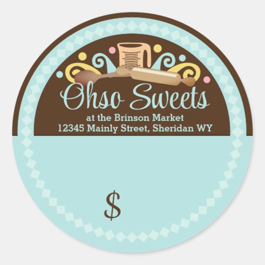 Kochutensilien aus der Küche Runder Aufkleber (Vorderseite)