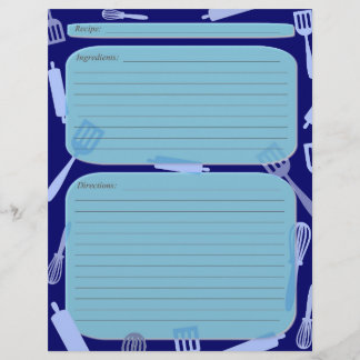 Kochutensilien in Blautönen - Rezeptseite