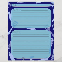 Kochutensilien in Blautönen - Rezeptseite