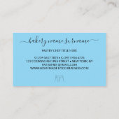 Kochwerkzeuge Backwaren hausgemachte Lebensmittel Visitenkarte (Rückseite)