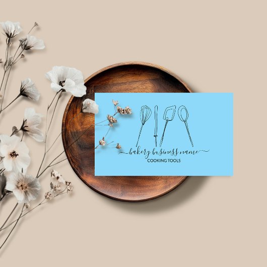 Kochwerkzeuge Backwaren hausgemachte Lebensmittel  Visitenkarte