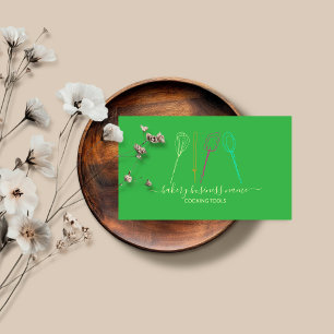 Kochwerkzeuge Backwaren hausgemachte Lebensmittel  Visitenkarte