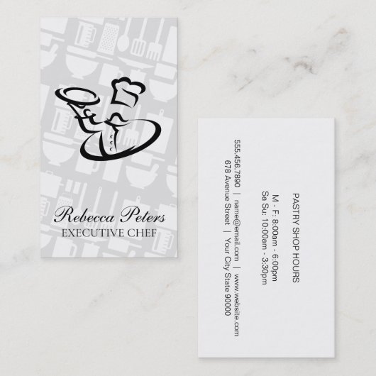 Kochwerkzeuge | Kulinarisch | Server | Catering Visitenkarte (Vorne/Hinten)