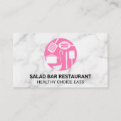 Kochwerkzeuge rosa | Marmor Visitenkarte (Vorderseite)