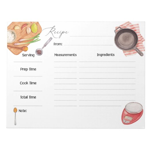 Kochworte Notizblock (Vorderseite)