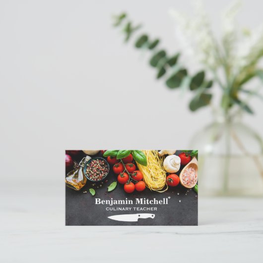 Kochzutaten Visitenkarte (Stehend Vorderseite)