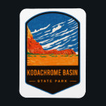 Kodachrome-Becken-Staat Park Magnet<br><div class="desc">Kodachrome Staat Park Ein Vintages Park Abzeichen Design von Box Canyon im Kodachrome Basin Staat Park in Utah United Staaten.</div>