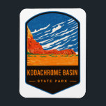 Kodachrome-Becken-Staat Park Magnet<br><div class="desc">Kodachrome Staat Park Ein Vintages Park Abzeichen Design von Box Canyon im Kodachrome Basin Staat Park in Utah United Staaten.</div>