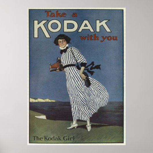 Kodak Girl Vintages englisches Werbeplakat Poster (Vorne)