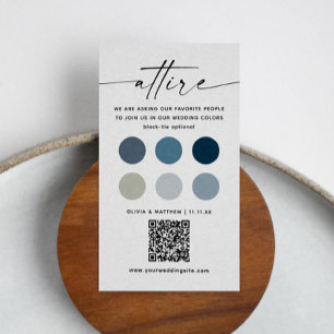 Kode für kaltes Hochzeitkleid + QR-Code   Kleidung Begleitkarte