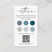 Kode für kaltes Hochzeitkleid + QR-Code | Kleidung Begleitkarte (Vorderseite)