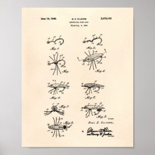 Köder 1949 Patent Kunst Alte Pepita Poster