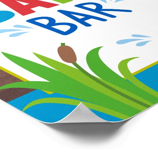 Köder Bar signieren das große Party-Lebensmittelze Poster (Ecke)