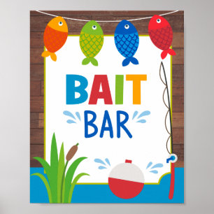 Köder Bar signieren das große Party-Lebensmittelze Poster