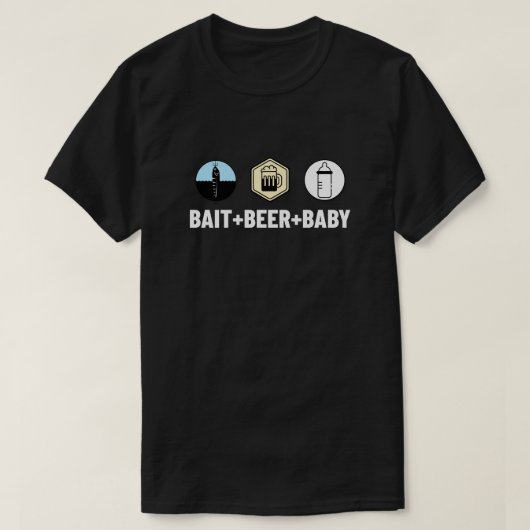 Köder, Bier und T - Shirt der Vaterschaft (Design vorne)