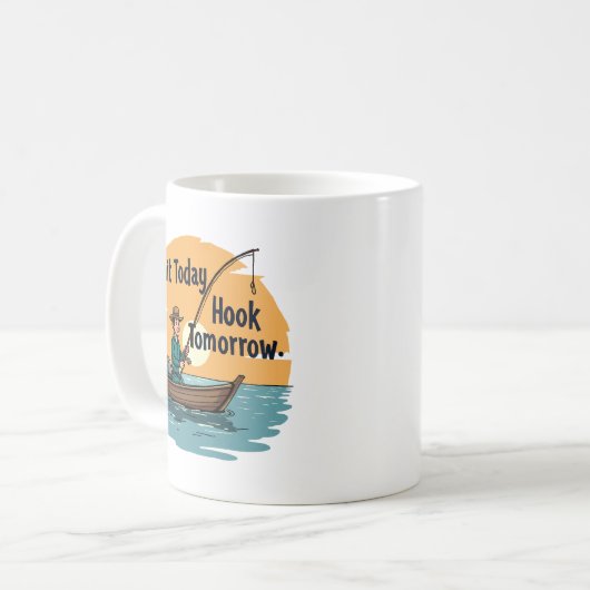 Köder heute, Haken morgen Kaffeetasse (Vorderseite Links)