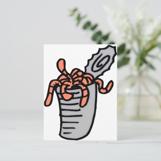 Köder in einer Dose Postkarte (Stehend Vorderseite)