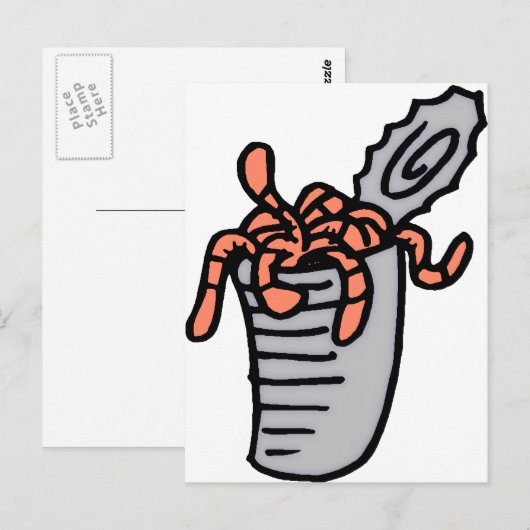 Köder in einer Dose Postkarte (Vorne/Hinten)