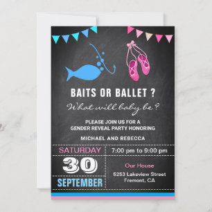 Köder oder Ballett-Geschlechtsenthüllungsfeier Einladung