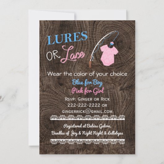 Köder oder Spitze-hölzernes Geschlecht decken Einladung (Rückseite)