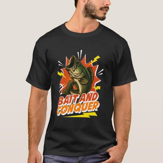Köder und Erobern - Angler Fischer Angler T-Shirt (Vorderseite)