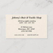 Köder-und Gerät-Geschäft Visitenkarte (Rückseite)