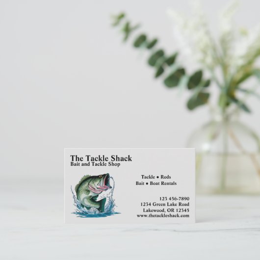 Köder und Tackle Shop Visitenkarte (Stehend Vorderseite)
